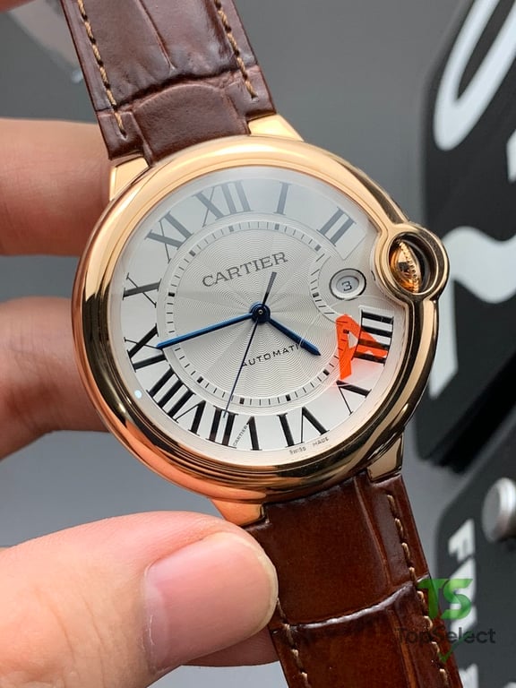 Cartier Ballon Bleu Rose Gold 42mm Brown Leather - 4
