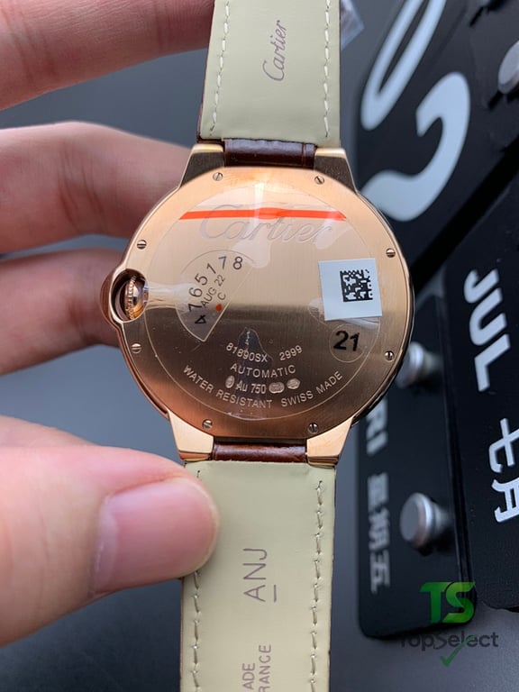 Cartier Ballon Bleu Rose Gold 42mm Brown Leather - 5
