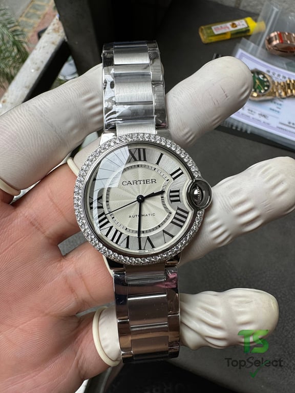 Cartier Ballon Bleu Moissanite Double Row Silver - 12