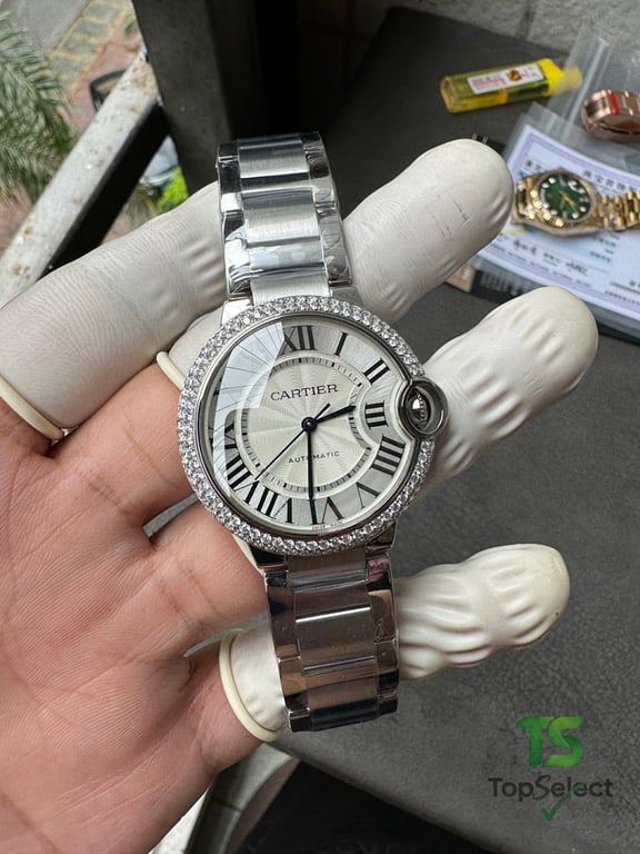 Cartier Ballon Bleu Moissanite Double Row Silver - 5