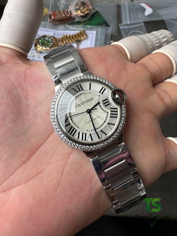 Cartier Ballon Bleu Moissanite Double Row Silver - 8