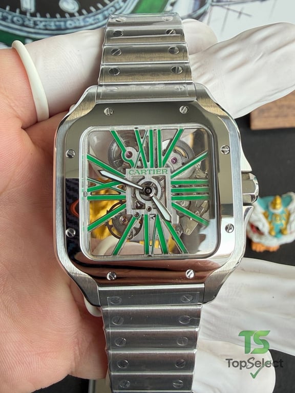 Cartier Santos de Cartier Skeleton Green - 12