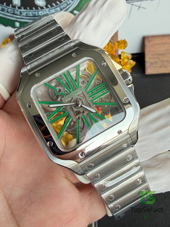Cartier Santos de Cartier Skeleton Green - 10