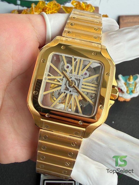 Cartier Santos de Cartier Skeleton Gold - 4