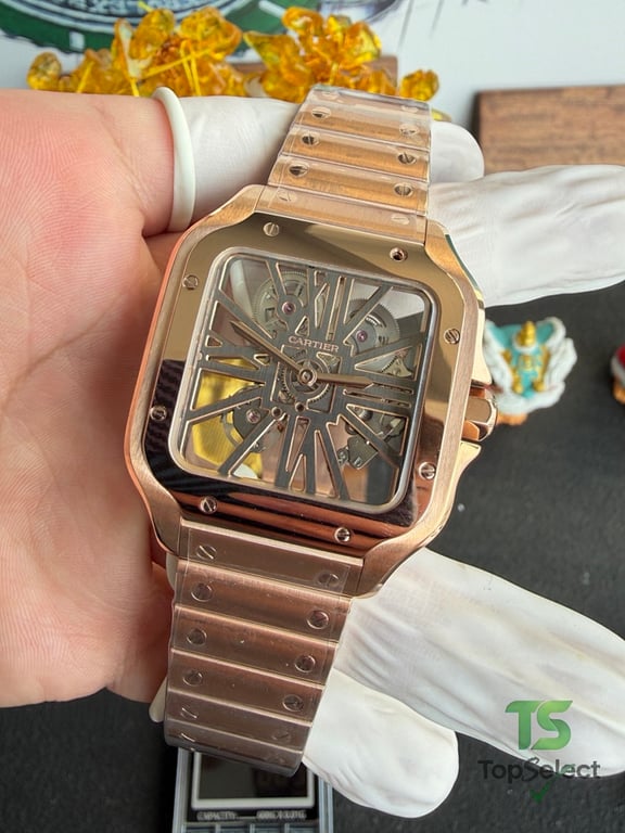 Cartier Santos Skeleton Rose Gold - 12