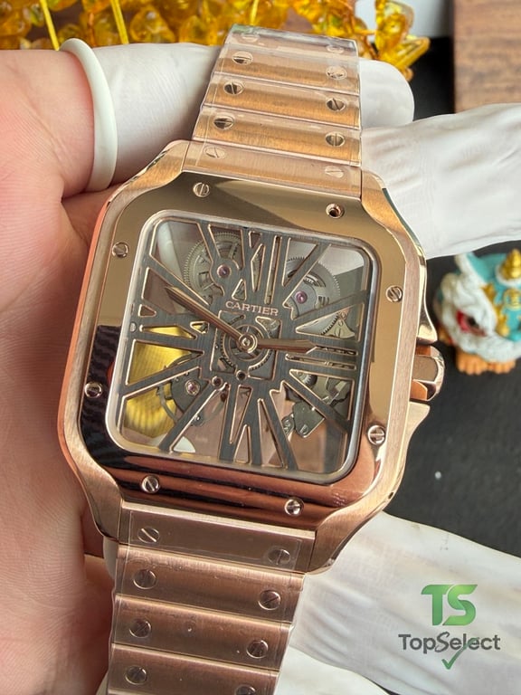 Cartier Santos Skeleton Rose Gold - 13