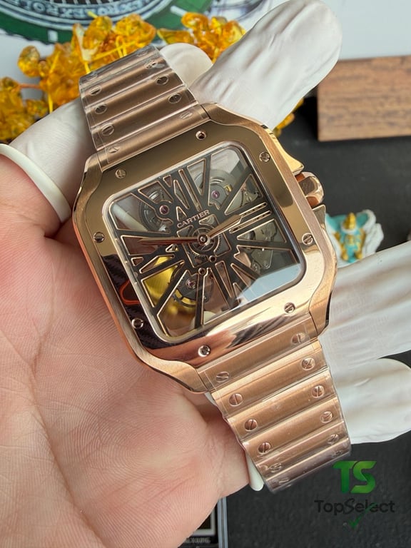 Cartier Santos Skeleton Rose Gold - 14