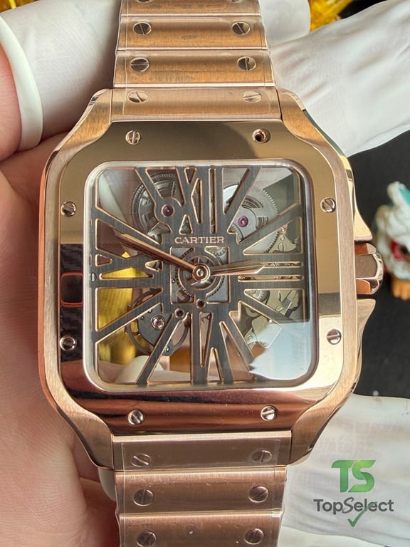 Cartier Santos Skeleton Rose Gold - 17
