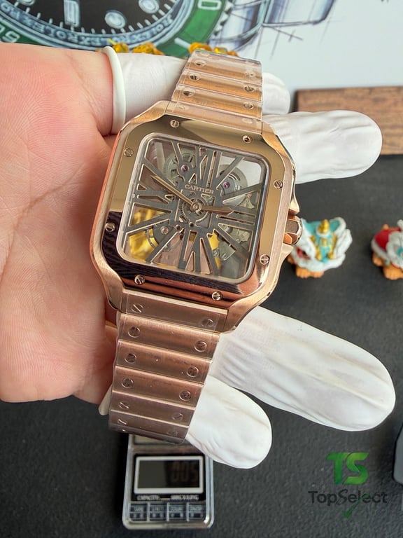 Cartier Santos Skeleton Rose Gold - 19