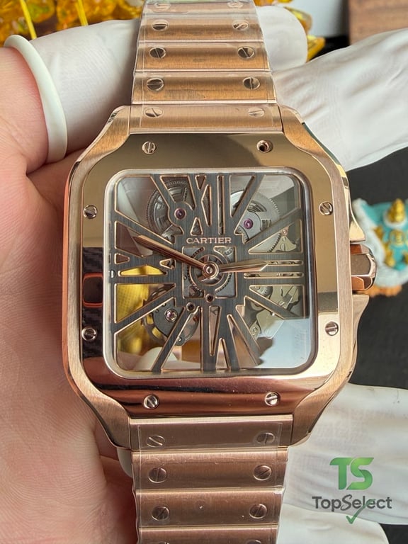 Cartier Santos Skeleton Rose Gold - 4