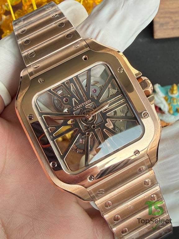 Cartier Santos Skeleton Rose Gold - 7