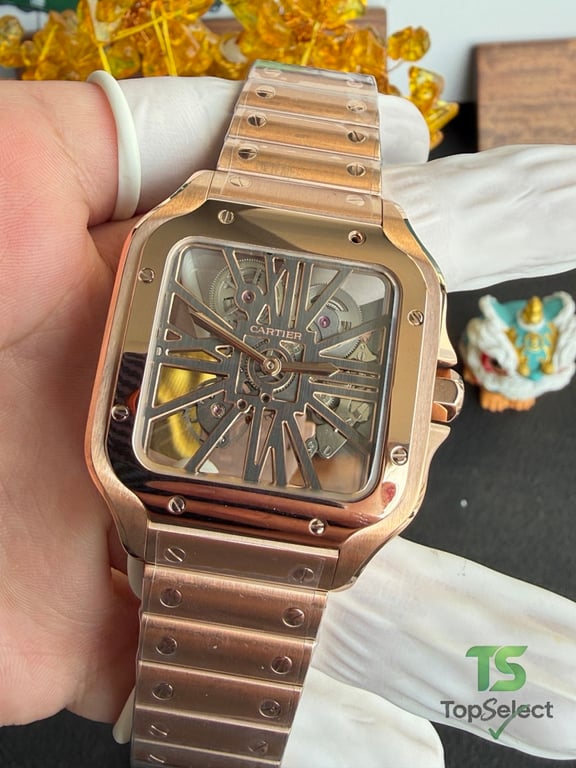 Cartier Santos Skeleton Rose Gold - 10