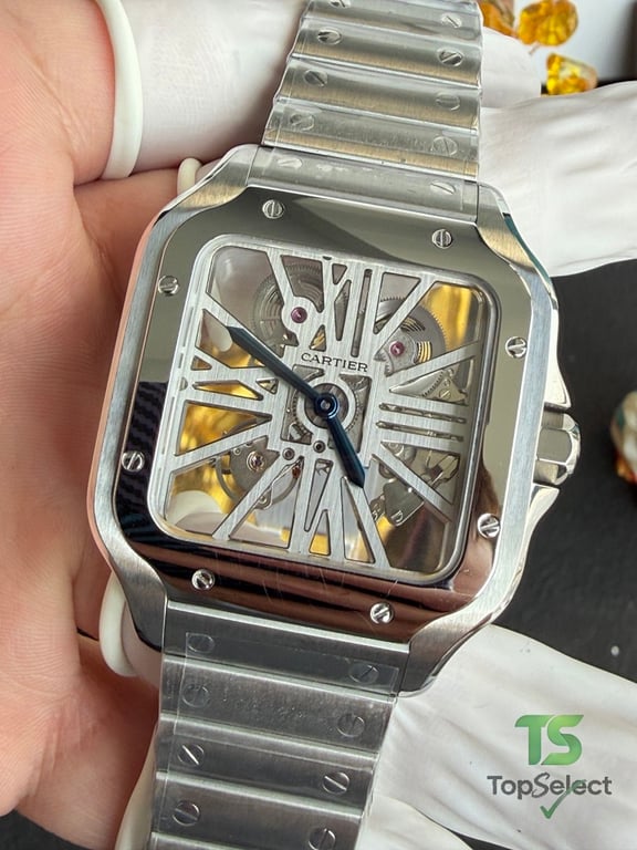 Cartier Santos Skeleton Steel Watch - 18