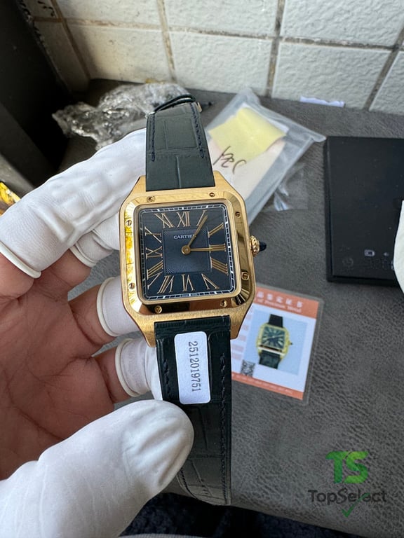 Cartier Santos-Dumont Gold Black Dial - 11
