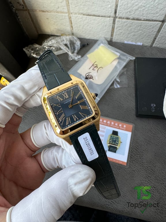 Cartier Santos-Dumont Gold Black Dial - 4