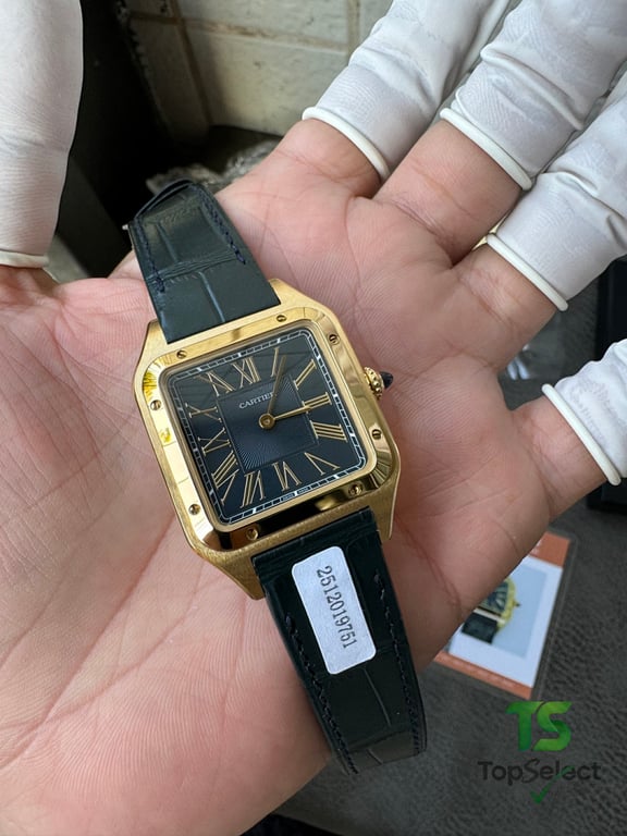Cartier Santos-Dumont Gold Black Dial - 7