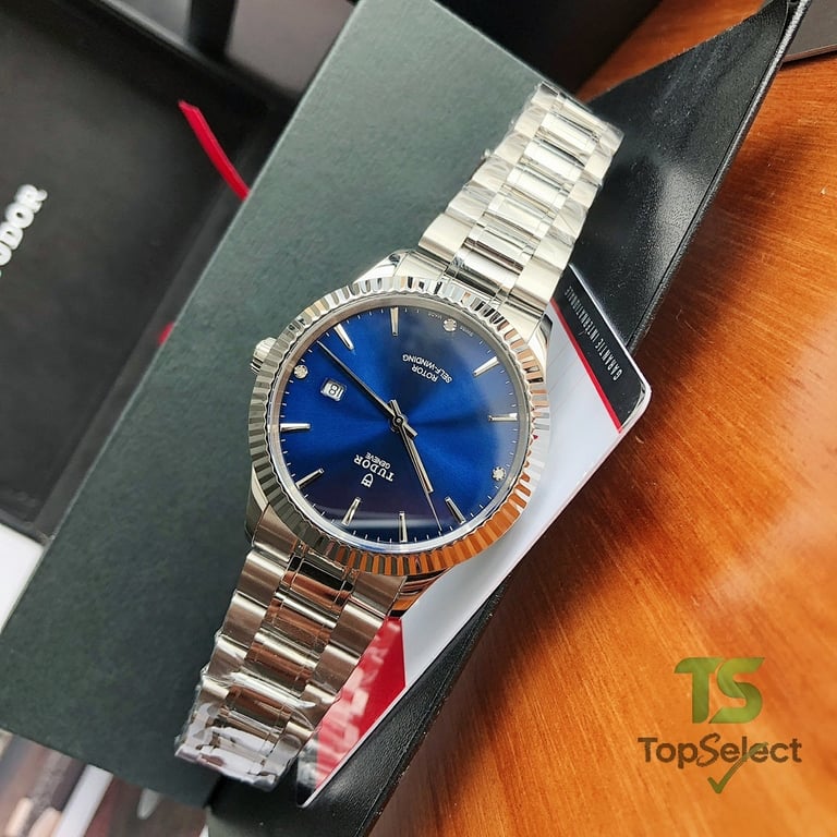 Tudor Style Blue Dial 41mm Fluted Bezel - 2