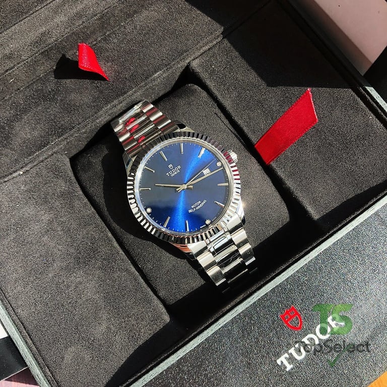 Tudor Style Blue Dial 41mm Fluted Bezel - 9