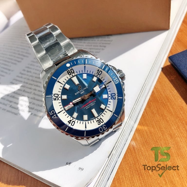 Breitling Superocean Automatic Blue and White Dial - 4