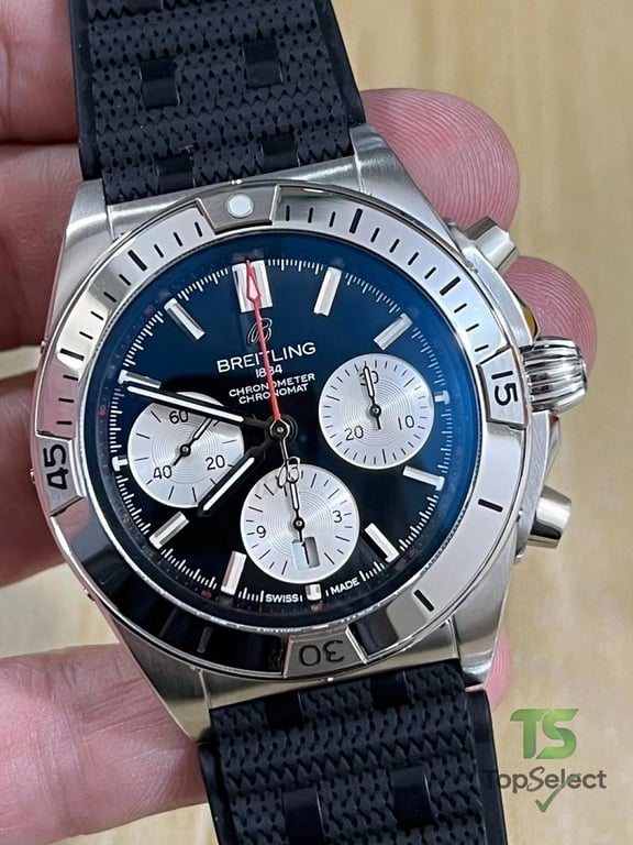 Breitling Chronomat B01 Black Dial Rubber Strap - 2