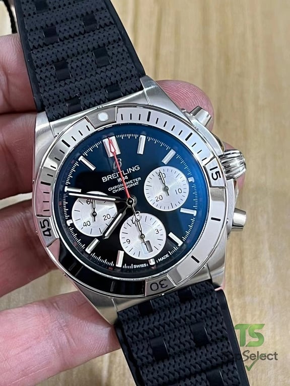 Breitling Chronomat B01 Black Dial Rubber Strap - 5