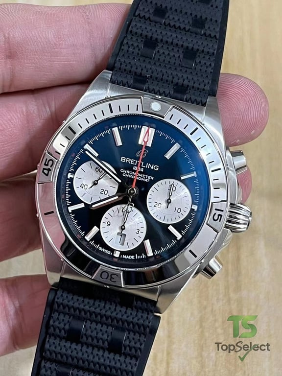 Breitling Chronomat B01 Black Dial Rubber Strap - 6