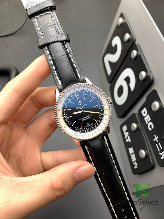 Breitling Navitimer A17326 Black Dial Leather Strap - 2