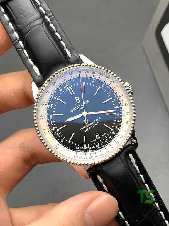 Breitling Navitimer A17326 Black Dial Leather Strap - 5