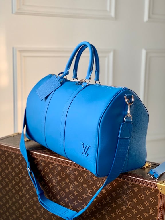 Louis Vuitton Keepall Bandouliere 50 Aerogram Blue - 9