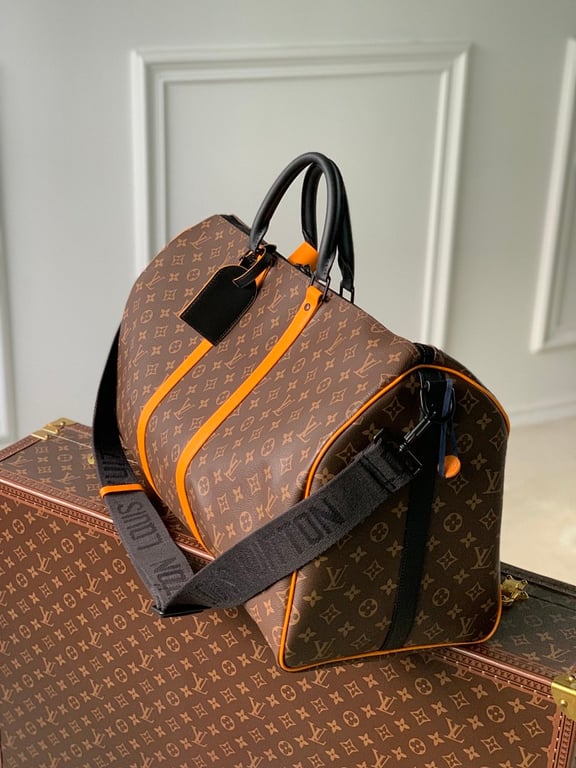 Louis Vuitton Keepall Bandoulière 45 Monogram Macassar Orange - 7