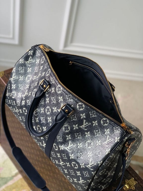 Louis Vuitton Keepall Bandoulière 45 Monoglam Blue - 3