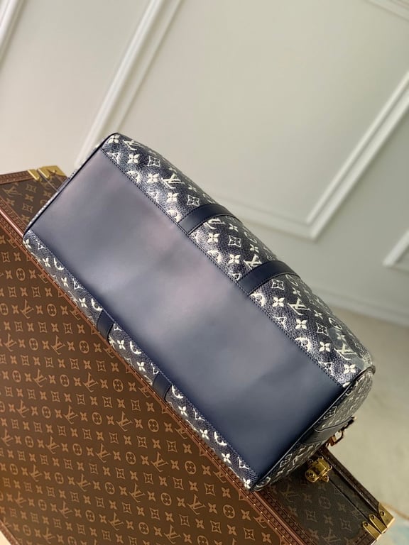 Louis Vuitton Keepall Bandoulière 45 Monoglam Blue - 8