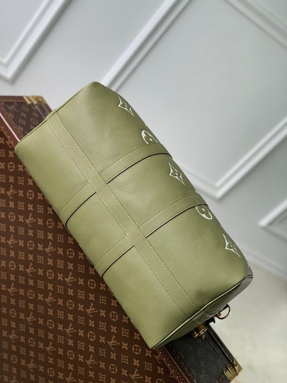 Louis Vuitton Keepall Bandoulière 45 Monogram Empreinte Green - 8