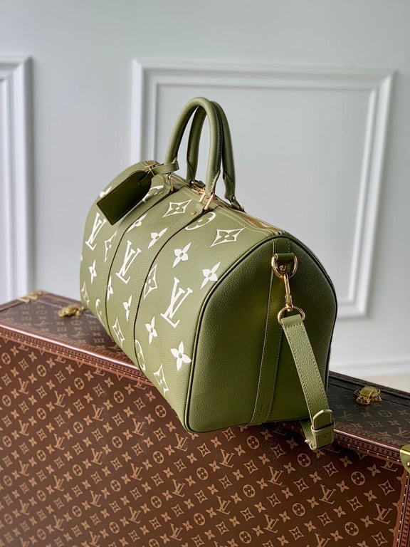 Louis Vuitton Keepall Bandoulière 45 Monogram Empreinte Green - 9