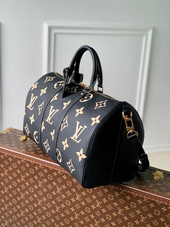 Louis Vuitton Keepall Bandoulière 45 Monogram Empreinte Black - 8