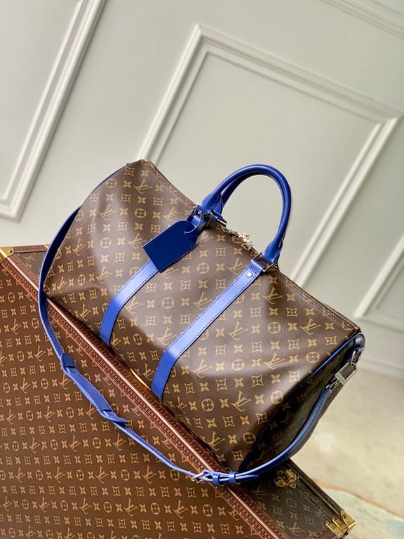 Louis Vuitton Keepall Bandoulière 50 Monogram Macassar Blue - 5