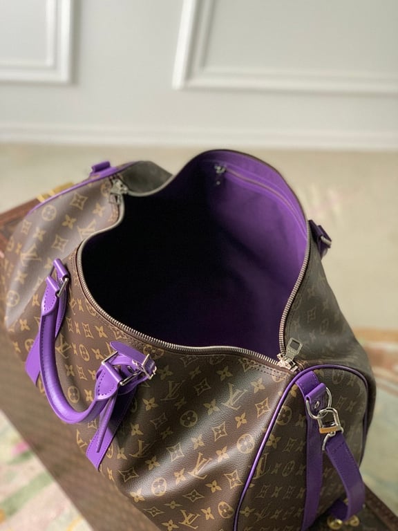 Louis Vuitton Keepall Bandoulière 50 Monogram Macassar Purple M46775 - 2
