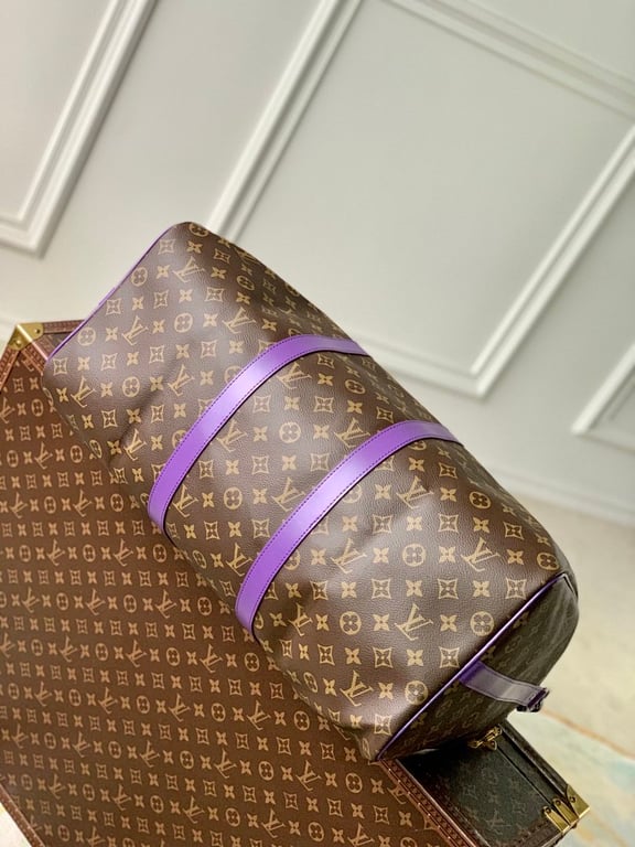 Louis Vuitton Keepall Bandoulière 50 Monogram Macassar Purple M46775 - 7