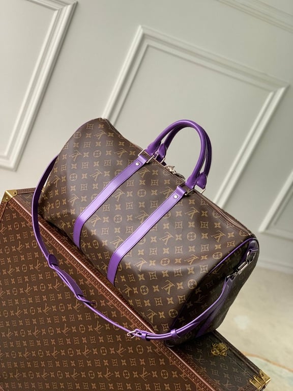 Louis Vuitton Keepall Bandoulière 50 Monogram Macassar Purple M46775 - 8
