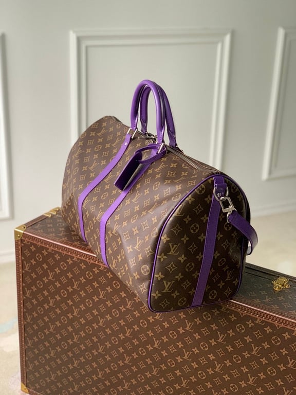 Louis Vuitton Keepall Bandoulière 50 Monogram Macassar Purple M46775 - 9