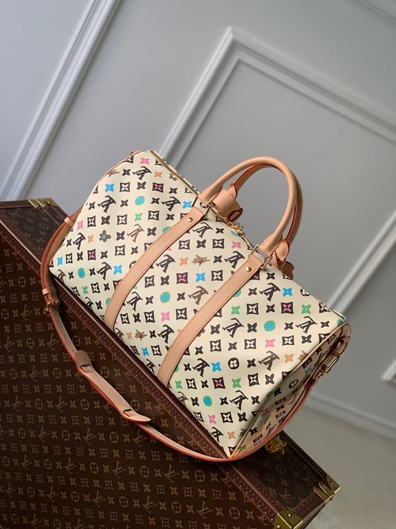 Louis Vuitton Keepall Bandouliere 50 Monogram White Multicolor - 9