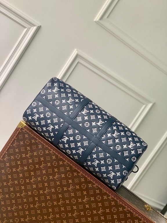 Louis Vuitton Keepall Bandoulière 50 Monogram Shadow Blue - 7