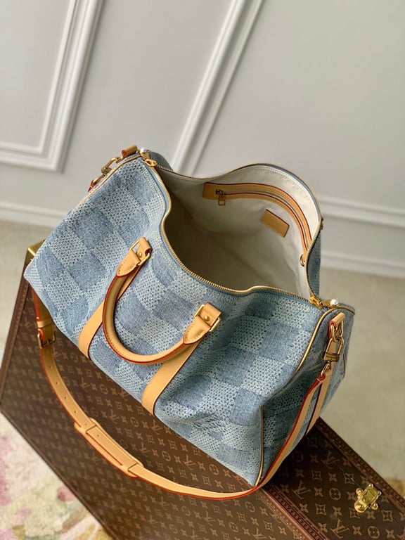 Louis Vuitton Keepall Bandoulière 50 Damier Denim 3D - 2