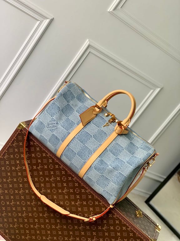 Louis Vuitton Keepall Bandoulière 50 Damier Denim 3D - 8