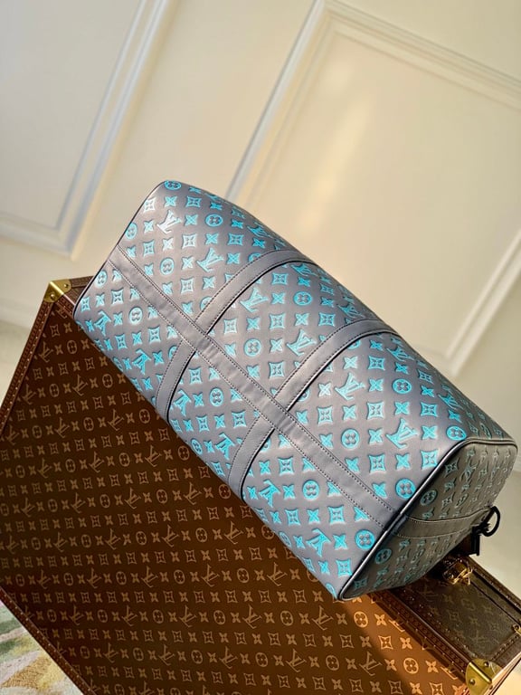 Louis Vuitton Keepall Bandoulière 50 Grey Blue - 8