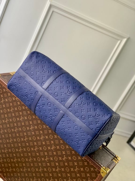 Louis Vuitton Keepall 50 Monogram Shadow Deep Blue - 7