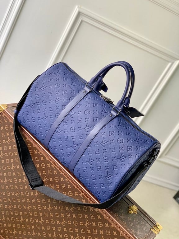 Louis Vuitton Keepall 50 Monogram Shadow Deep Blue - 8