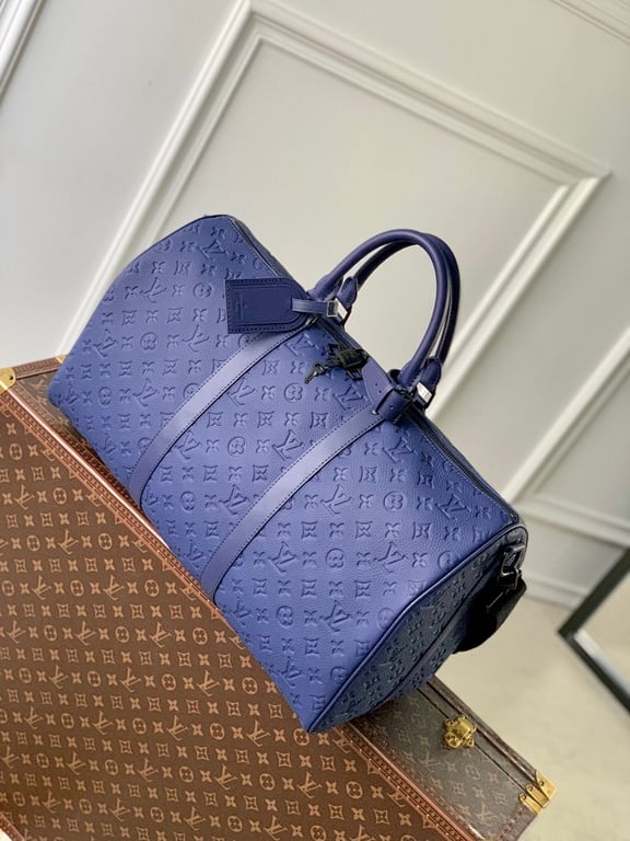 Louis Vuitton Keepall 50 Monogram Shadow Deep Blue - 9