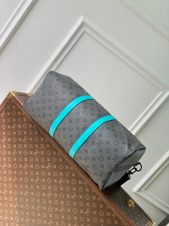 Louis Vuitton Keepall Bandoulière 45 Monogram Eclipse Reverse Turquoise - 7