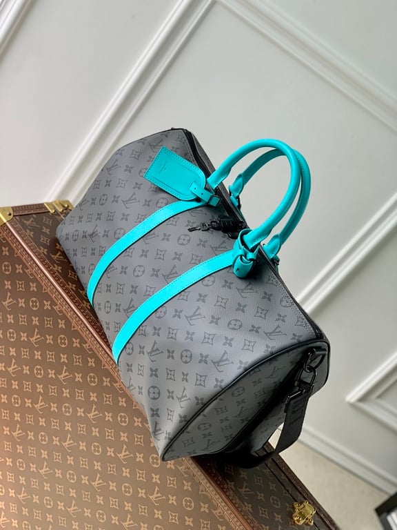 Louis Vuitton Keepall Bandoulière 45 Monogram Eclipse Reverse Turquoise - 9